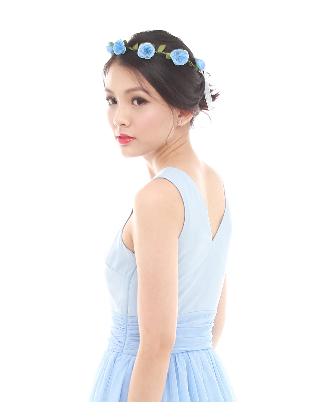 Aria Floral Crown in Blue